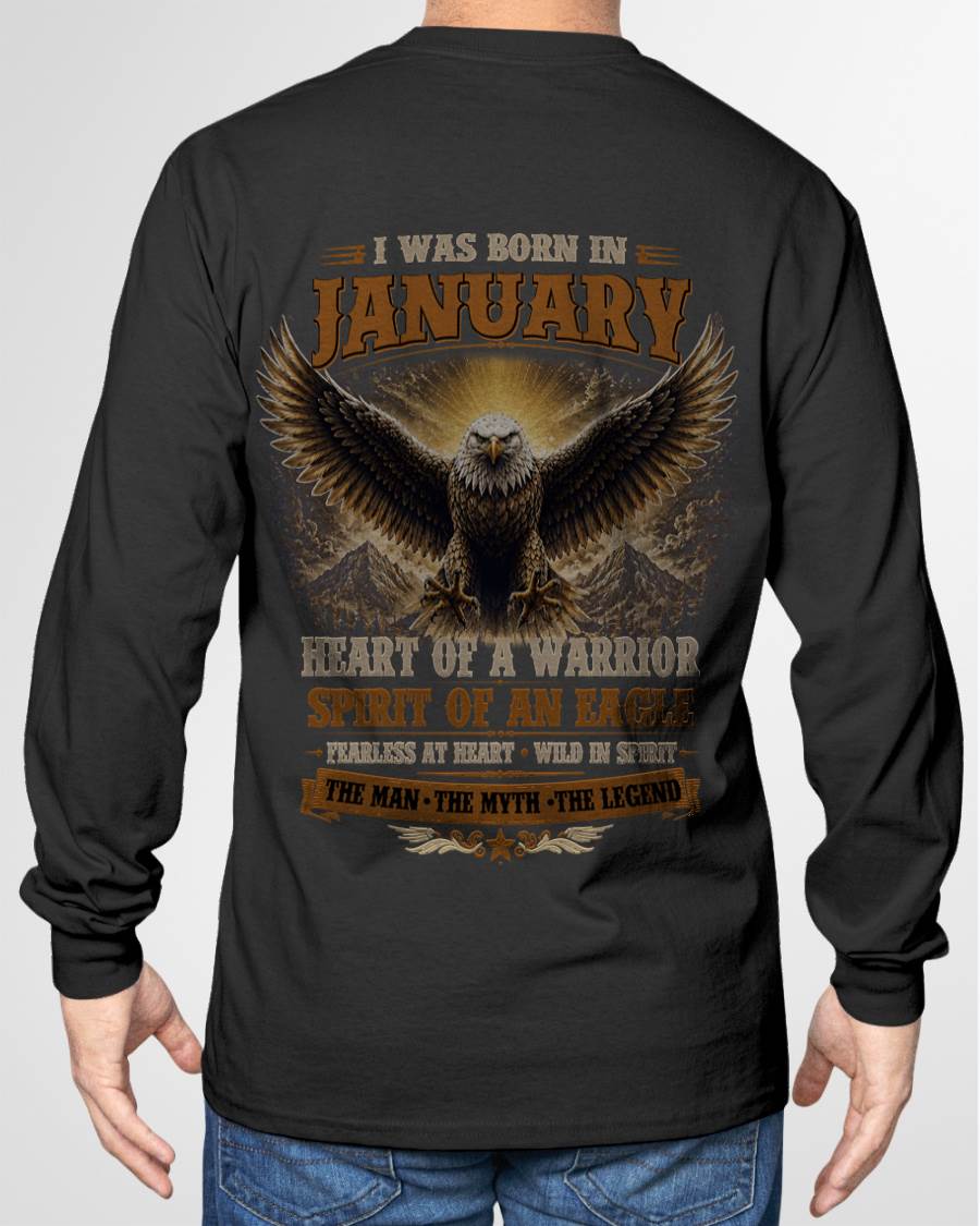 JANUARY BORN WARRIOR EAGLE SHIRT DESIGN - FOR MAN - TLEE01 (SKU2605-225-01)