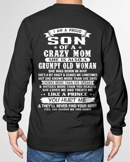 MAY - PROUD SON OF A CRAZY MOM - FROM MOM - TLEE05 (SKU2606-127-05)