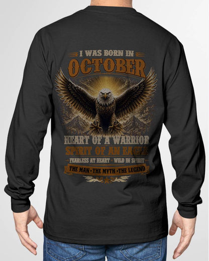 OCTOBER BORN WARRIOR EAGLE SHIRT DESIGN - FOR MAN - TLEE10 (SKU2605-225-10)