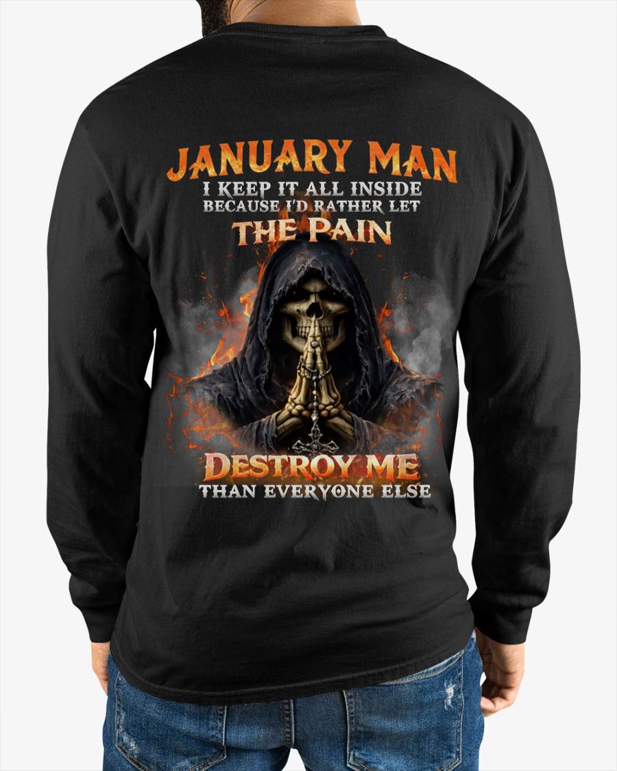 JANUARY MAN SKULL SHIRT – I KEEP IT ALL INSIDE DARK GOTHIC T-SHIRT - FOR MAN - TLEE01 (SKU2604-136-01)
