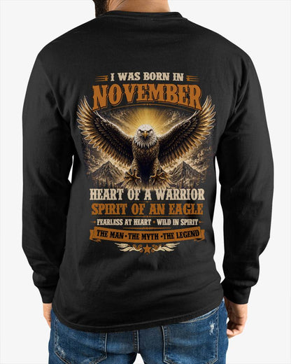 NOVEMBER BORN WARRIOR EAGLE SHIRT DESIGN - FOR MAN - TLEE11 (SKU2605-225-11)