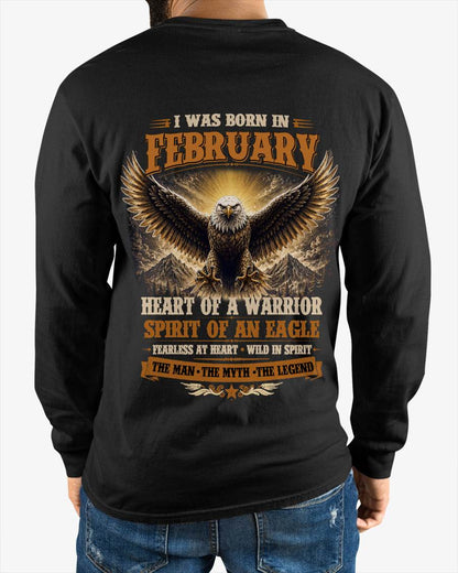 FEBRUARY BORN WARRIOR EAGLE SHIRT DESIGN - FOR MAN - TLEE02 (SKU2605-225-02)