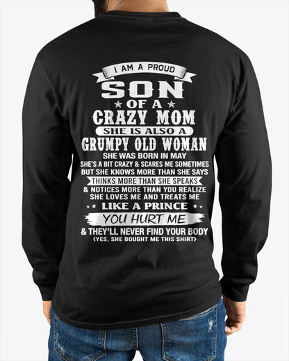 MAY - PROUD SON OF A CRAZY MOM - FROM MOM - TLEE05 (SKU2606-127-05)
