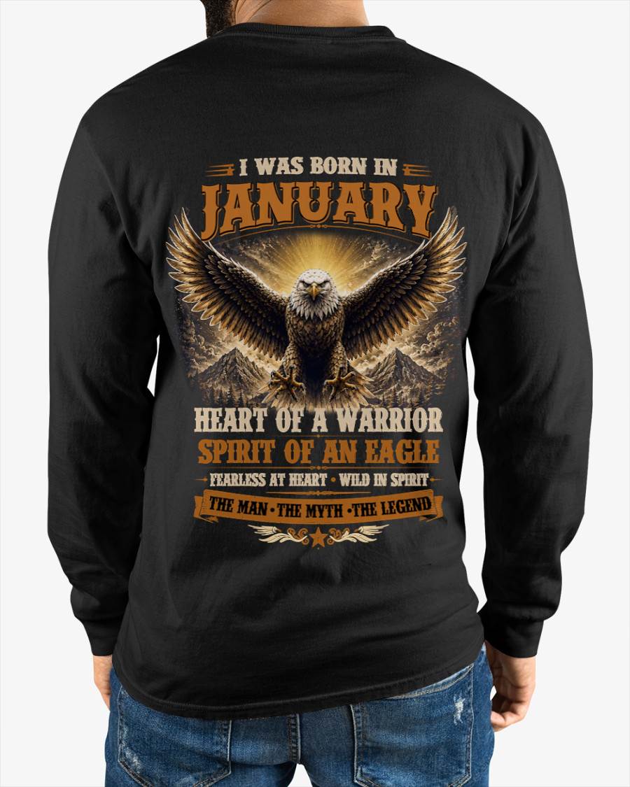 JANUARY BORN WARRIOR EAGLE SHIRT DESIGN - FOR MAN - TLEE01 (SKU2605-225-01)