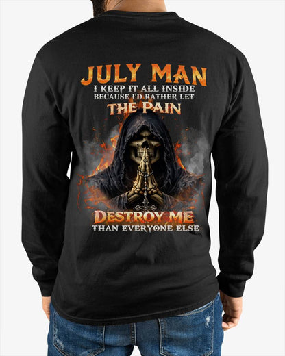 JULY MAN SKULL SHIRT – I KEEP IT ALL INSIDE DARK GOTHIC T-SHIRT - FOR MAN - TLEE07 (SKU2604-136-07)
