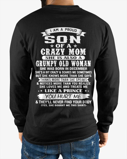 DECEMBER - PROUD SON OF A CRAZY MOM - FROM MOM - TLEE12 (SKU2606-127-12)