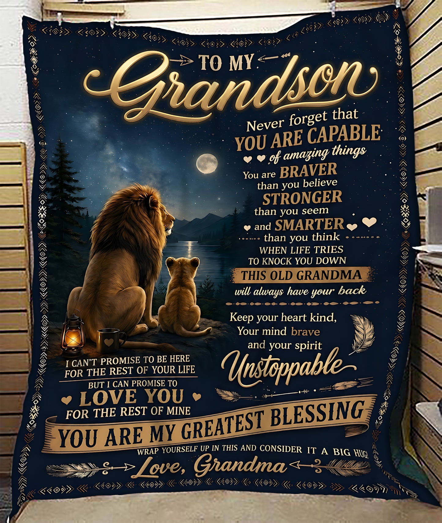 Special Gift For Your Grandson Blanket - From Grandma (SKU2606-279)