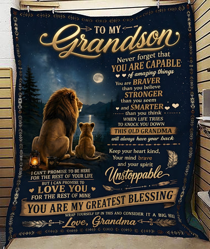 Special Gift For Your Grandson Blanket - From Grandma (SKU2606-279)