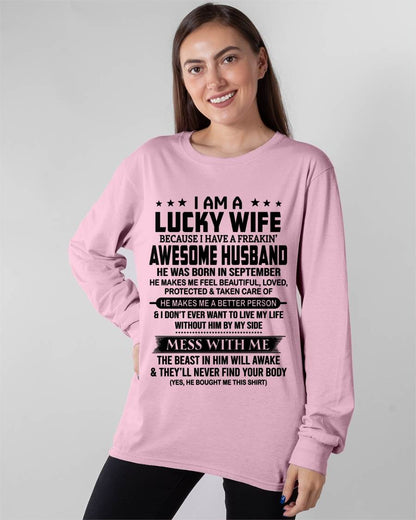 SEPTEMBER BORN HUSBAND'S LUCKY WIFE - FROM HUSBAND - TLEE09 (SKU2605-97-09)