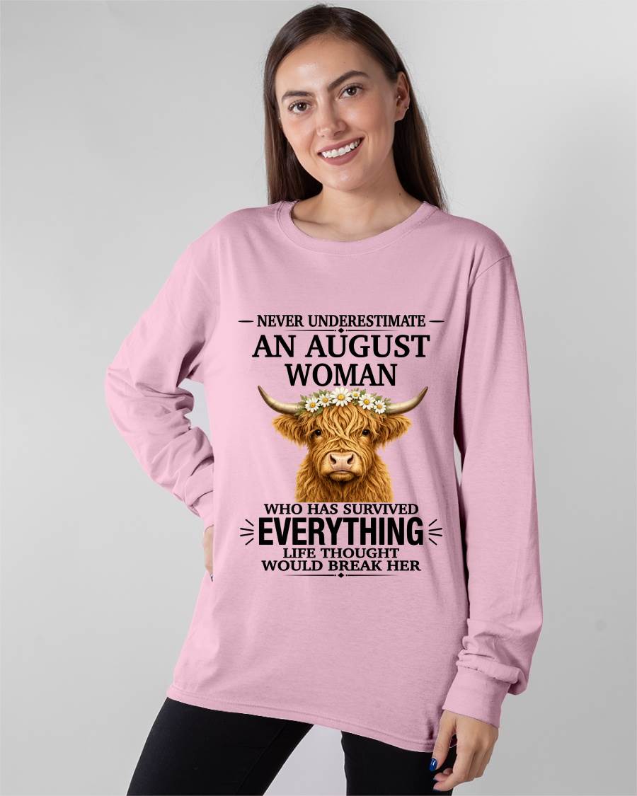 AUGUST WOMAN HIGHLAND COW SHIRT - FOR WOMEN - TLEE08 (SKU2606-158-08)