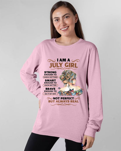 JULY – INSPIRATIONAL WOMEN’S SHIRT NOT PERFECT BUT REAL - FOR WOMEN - TLEE07 (SKU2604-159-07)