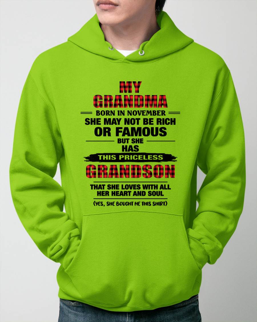 NOVEMBER GRANDMA LOVES ME – PRICELESS GRANDSON GIFT- FROM GRANDMA - TLEE11 (SKU2604-260-11)