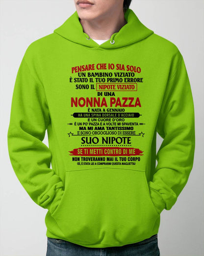NONNA PAZZA NATA A GENNAIO – NIPOTE VIZIATO – DALLA NONNA - TLEE01 (SKU2605-334-01)