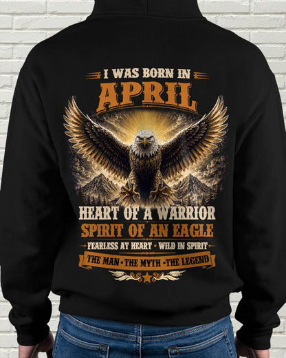 APRIL BORN WARRIOR EAGLE SHIRT DESIGN - FOR MAN - TLEE04 (SKU2605-225-04)