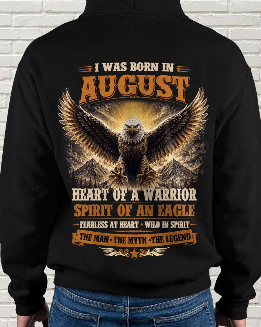 AUGUST BORN WARRIOR EAGLE SHIRT DESIGN - FOR MAN - TLEE08 (SKU2605-225-08)