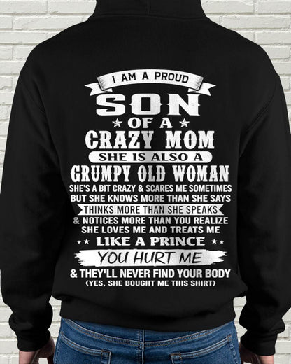 PROUD SON OF A CRAZY MOM - FROM MOM - TLEE00 (SKU2606-127-00)