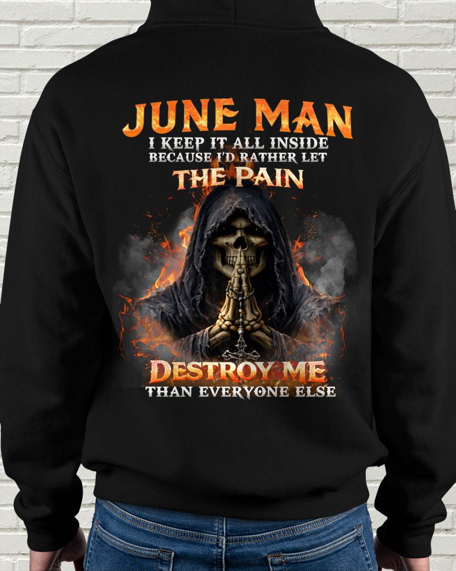 JUNE MAN SKULL SHIRT – I KEEP IT ALL INSIDE DARK GOTHIC T-SHIRT - FOR MAN - TLEE06 (SKU2604-136-06)