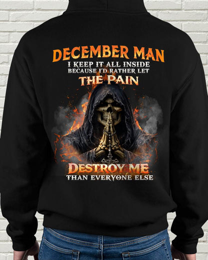 DECEMBER MAN SKULL SHIRT – I KEEP IT ALL INSIDE DARK GOTHIC T-SHIRT - FOR MAN - TLEE12 (SKU2604-136-12)