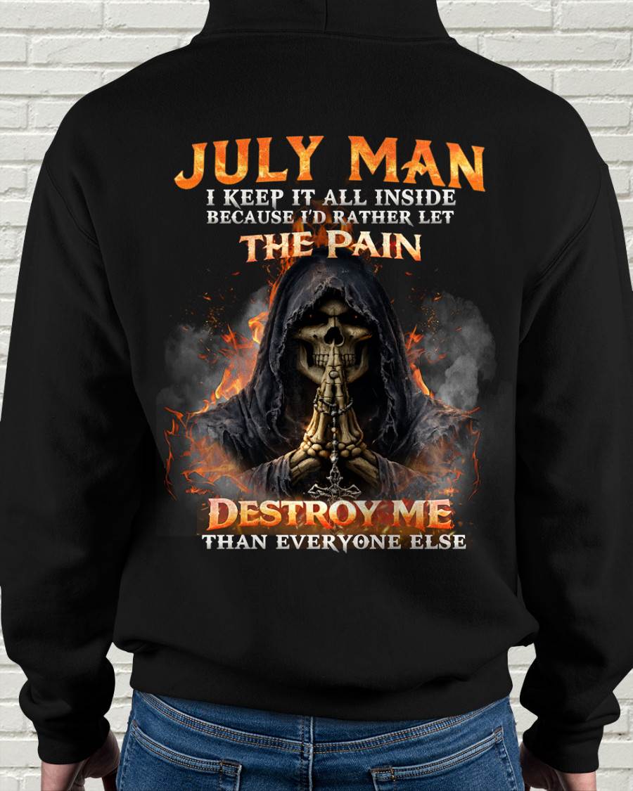 JULY MAN SKULL SHIRT – I KEEP IT ALL INSIDE DARK GOTHIC T-SHIRT - FOR MAN - TLEE07 (SKU2604-136-07)