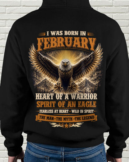 FEBRUARY BORN WARRIOR EAGLE SHIRT DESIGN - FOR MAN - TLEE02 (SKU2605-225-02)