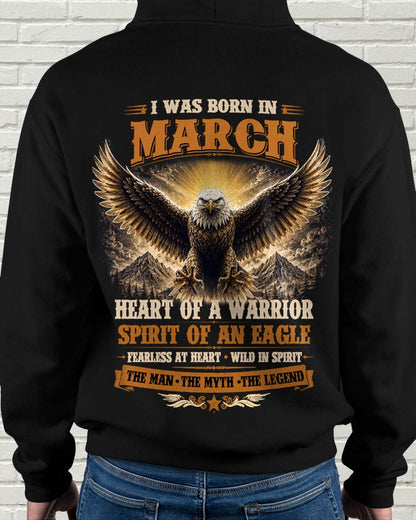 MARCH BORN WARRIOR EAGLE SHIRT DESIGN - FOR MAN - TLEE03 (SKU2605-225-03)