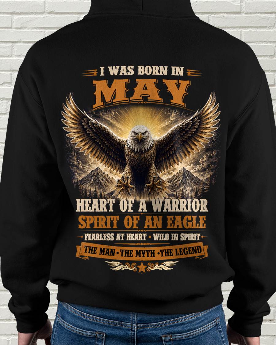 MAY BORN WARRIOR EAGLE SHIRT DESIGN - FOR MAN - TLEE05 (SKU2605-225-05)