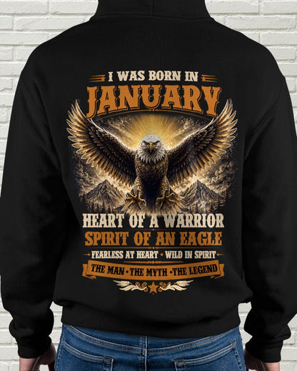 JANUARY BORN WARRIOR EAGLE SHIRT DESIGN - FOR MAN - TLEE01 (SKU2605-225-01)