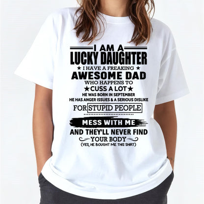 September - I'm Lucky Daughter - Gift for Daughter from Dad - TLEE09 (SKU-T1406DD-09)