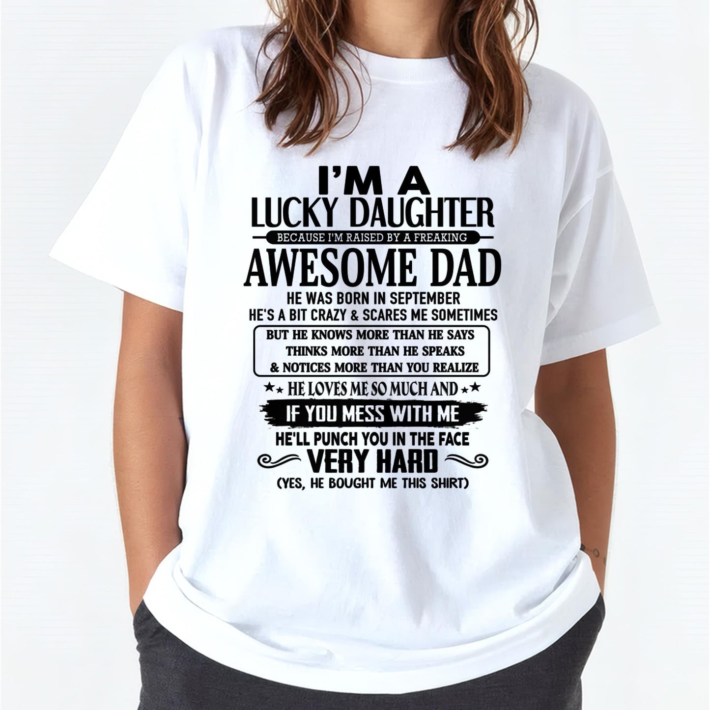 September - I'm Lucky Daughter - Gift for Daughter from Dad - TLEE09 (SKU-TLUCKYDD-09)
