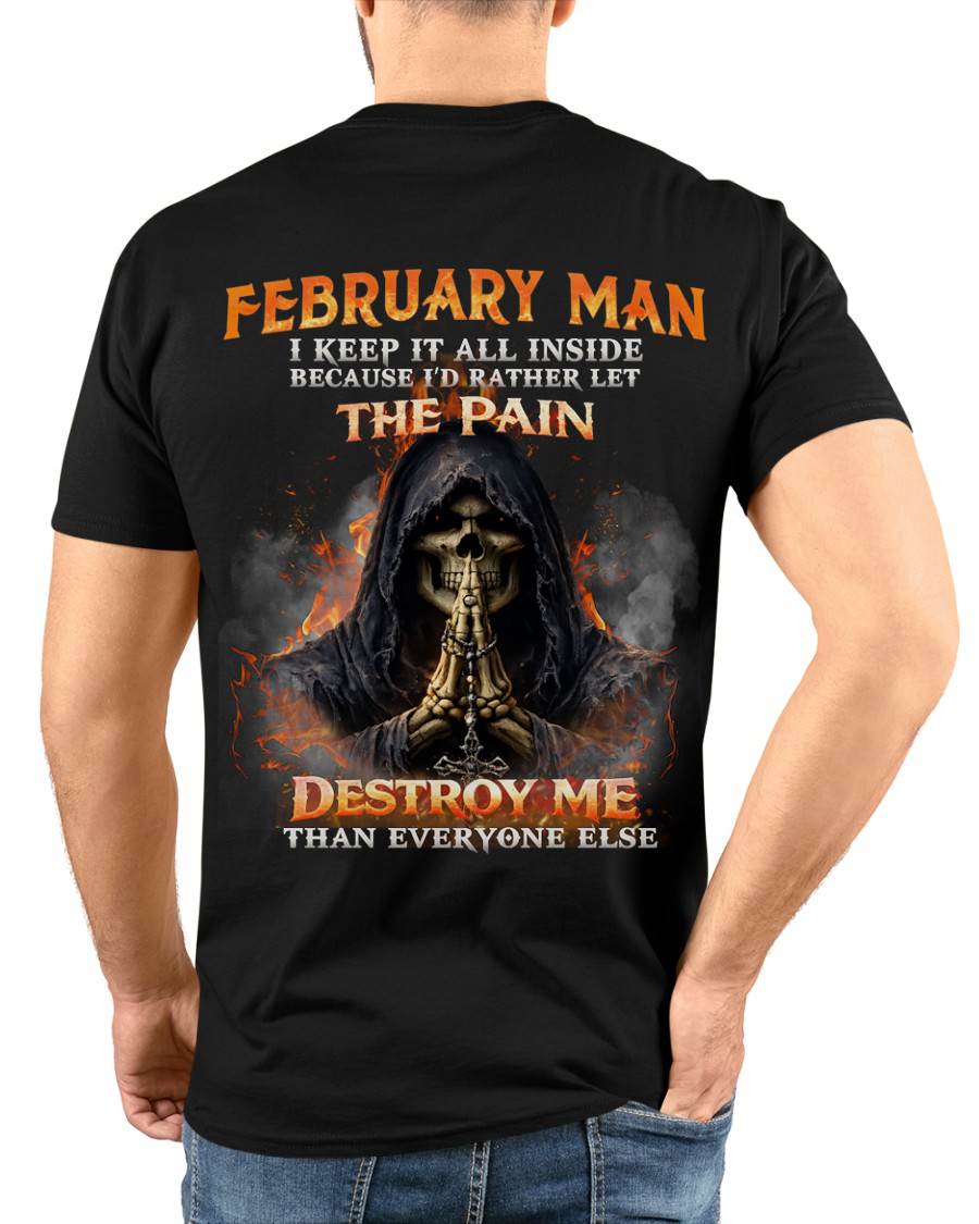 FEBRUARY MAN SKULL SHIRT – I KEEP IT ALL INSIDE DARK GOTHIC T-SHIRT - FOR MAN - TLEE02 (SKU2604-136-02)