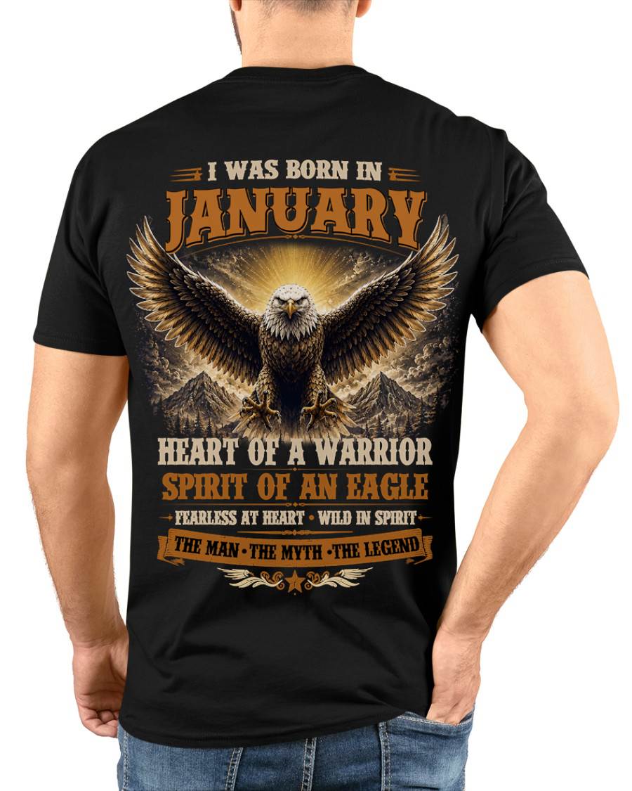 JANUARY BORN WARRIOR EAGLE SHIRT DESIGN - FOR MAN - TLEE01 (SKU2605-225-01)