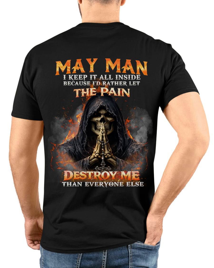 MAY MAN SKULL SHIRT – I KEEP IT ALL INSIDE DARK GOTHIC T-SHIRT - FOR MAN - TLEE05 (SKU2604-136-05)