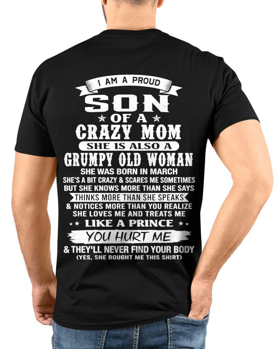 MARCH - PROUD SON OF A CRAZY MOM - FROM MOM - TLEE03 (SKU2606-127-03)