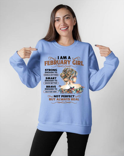 FEBRUARY – INSPIRATIONAL WOMEN’S SHIRT NOT PERFECT BUT REAL - FOR WOMEN - TLEE02 (SKU2604-159-02)