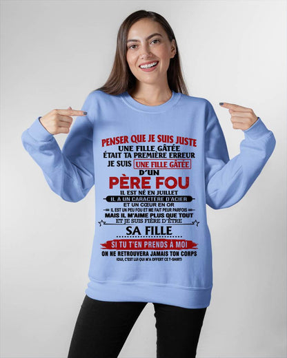 JUILLET / PAPA FOU, FILLE GÂTÉE - CADEAU DE PAPA - TLEE07 (SKU2605-354-07)