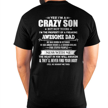 OCTOBER - YES! I'M A CRAZY SON - GIFT FOR SON FROM DAD - TLEE10 (SKU07-52-10)