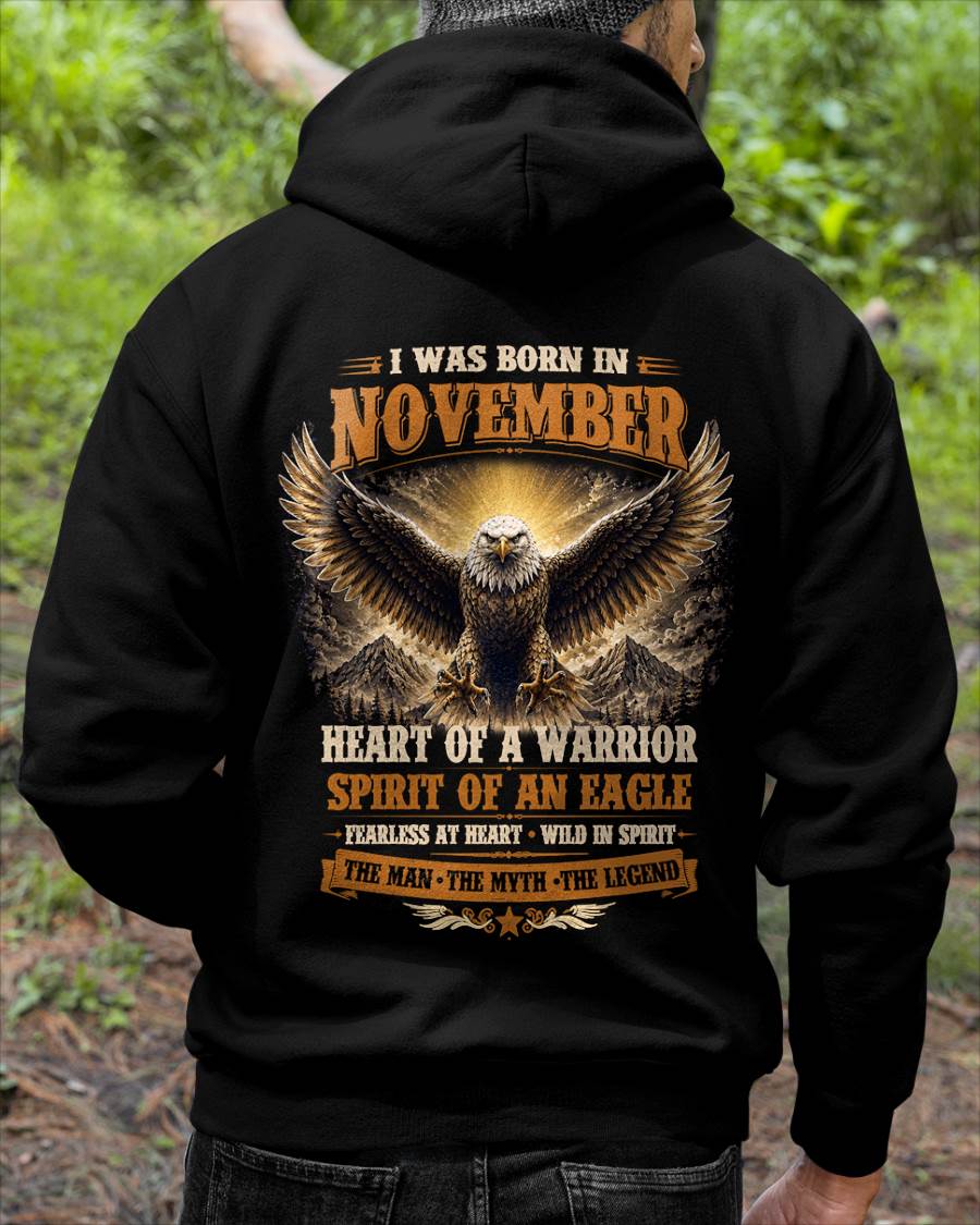 NOVEMBER BORN WARRIOR EAGLE SHIRT DESIGN - FOR MAN - TLEE11 (SKU2605-225-11)