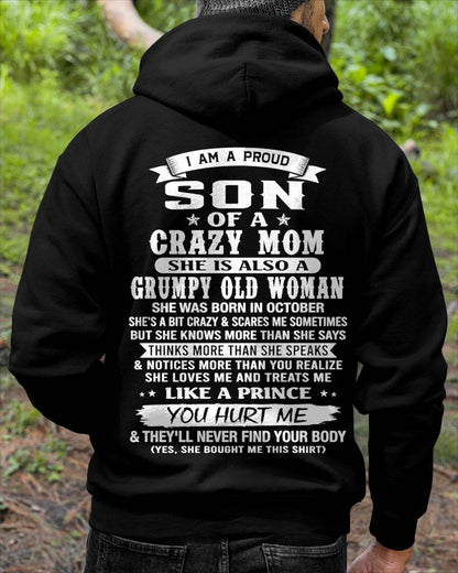 OCTOBER - PROUD SON OF A CRAZY MOM - FROM MOM - TLEE10 (SKU2606-127-10)