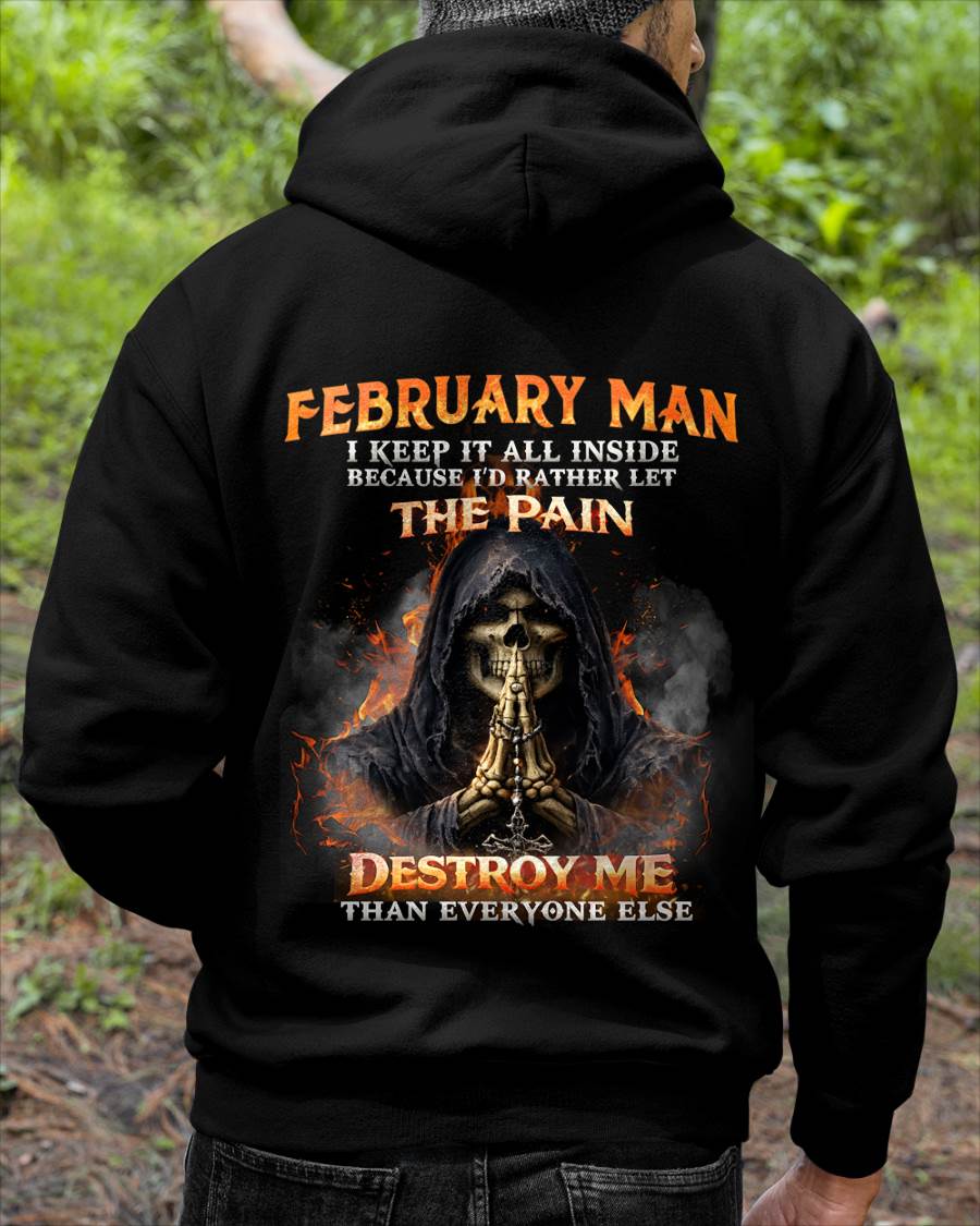 FEBRUARY MAN SKULL SHIRT – I KEEP IT ALL INSIDE DARK GOTHIC T-SHIRT - FOR MAN - TLEE02 (SKU2604-136-02)