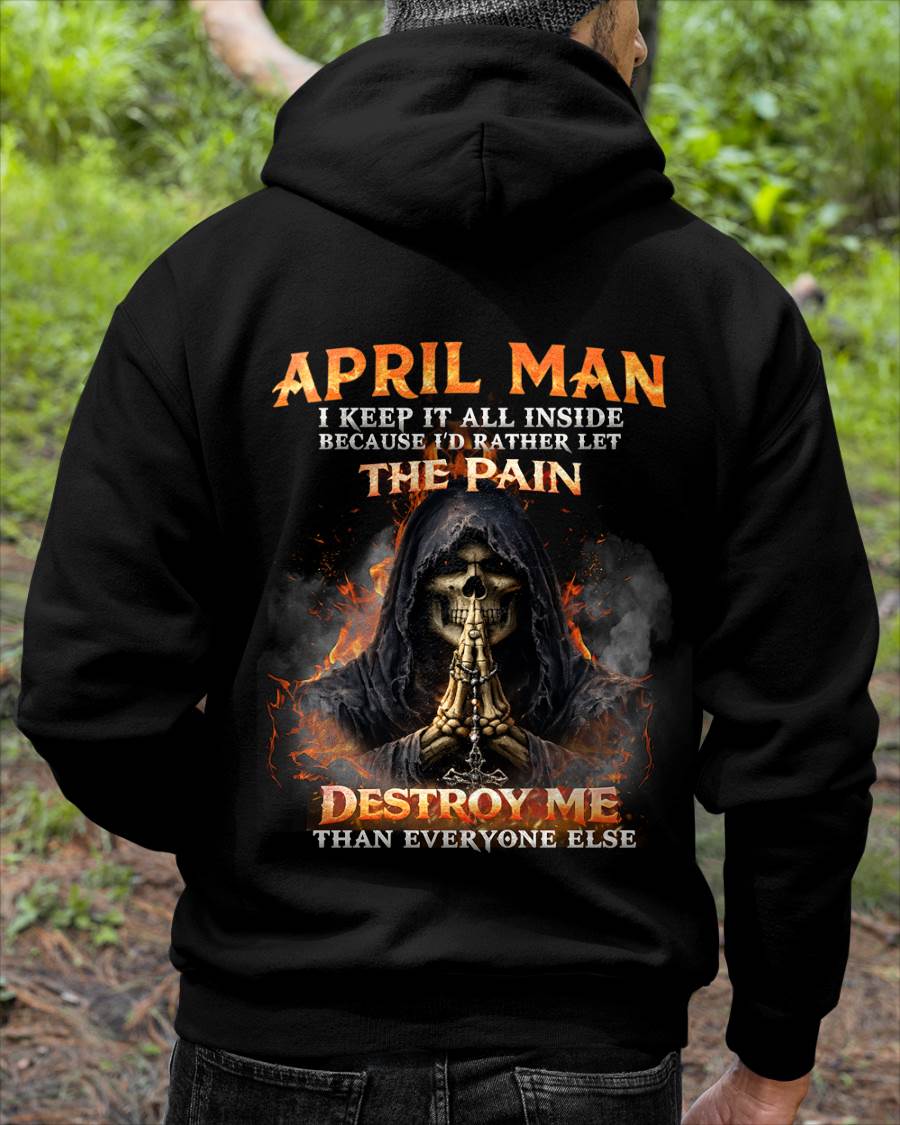 APRIL MAN SKULL SHIRT – I KEEP IT ALL INSIDE DARK GOTHIC T-SHIRT - FOR MAN - TLEE04 (SKU2604-136-04)
