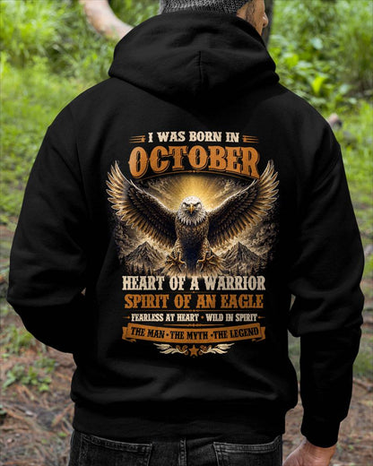 OCTOBER BORN WARRIOR EAGLE SHIRT DESIGN - FOR MAN - TLEE10 (SKU2605-225-10)