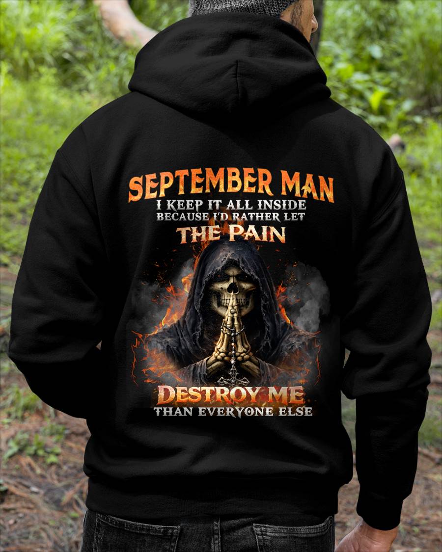 SEPTEMBER MAN SKULL SHIRT – I KEEP IT ALL INSIDE DARK GOTHIC T-SHIRT - FOR MAN - TLEE09 (SKU2604-136-09)