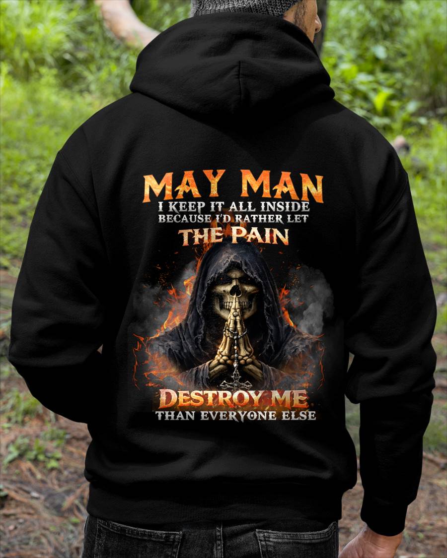 MAY MAN SKULL SHIRT – I KEEP IT ALL INSIDE DARK GOTHIC T-SHIRT - FOR MAN - TLEE05 (SKU2604-136-05)