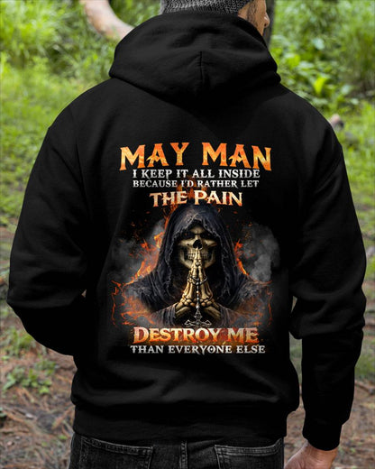 MAY MAN SKULL SHIRT – I KEEP IT ALL INSIDE DARK GOTHIC T-SHIRT - FOR MAN - TLEE05 (SKU2604-136-05)