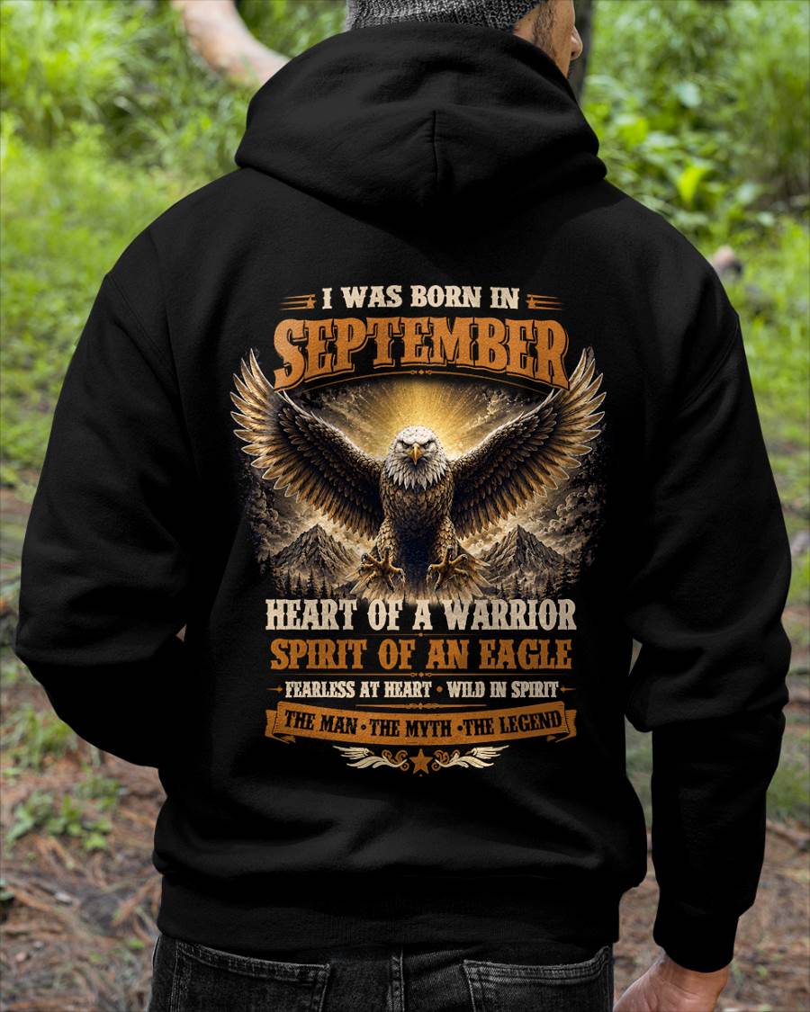 SEPTEMBER BORN WARRIOR EAGLE SHIRT DESIGN - FOR MAN - TLEE09 (SKU2605-225-09)