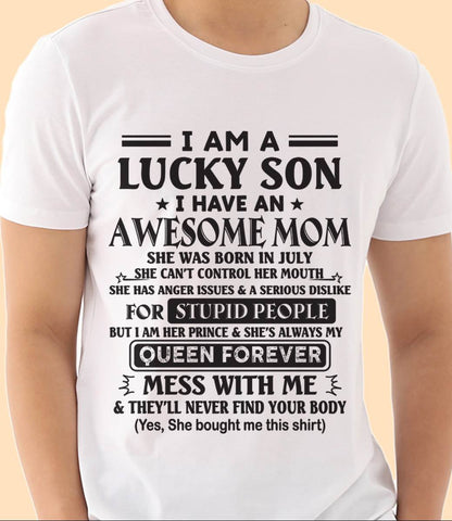 JULY - I AM A LUCKY SON I HAVE AN AWESOME MOM - FROM MOM - TLEE07 (SKU11-37-07)