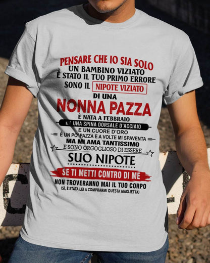 NONNA PAZZA NATA A FEBBRAIO – NIPOTE VIZIATO – DALLA NONNA - TLEE02 (SKU2605-334-02)