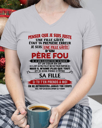 PAPA FOU, FILLE GÂTÉE - CADEAU DE PAPA - TLEE00 (SKU2605-354-00)