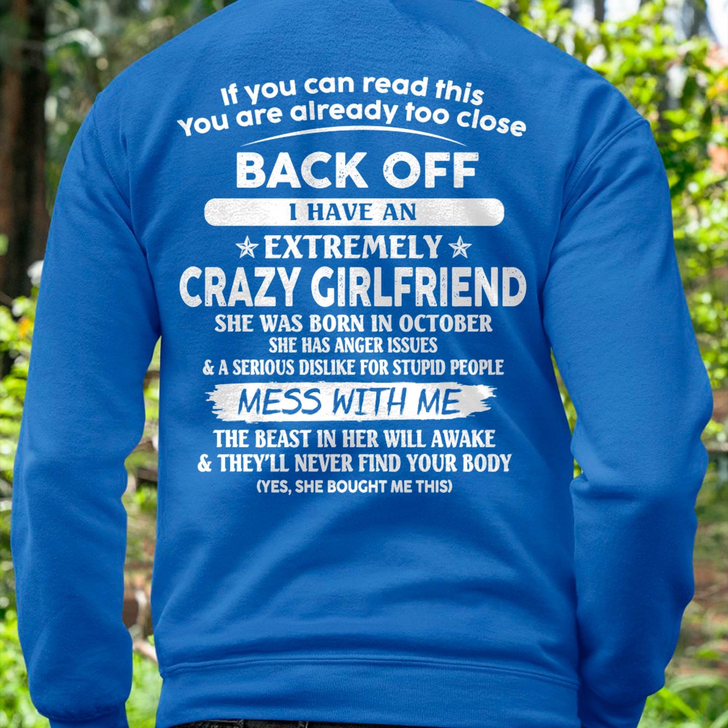 October - If You Can Read This You Are Already Too Close - Gift For Your Boyfriend, Husband From Wife - TLEE10 (SKU07-175-10)