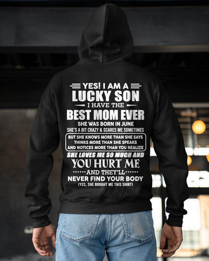 JUNE - YES! I AM A LUCKY SON I HAVE THE BEST MOM EVER - FROM MOM - TLEE06 (SKU2603-145-06)